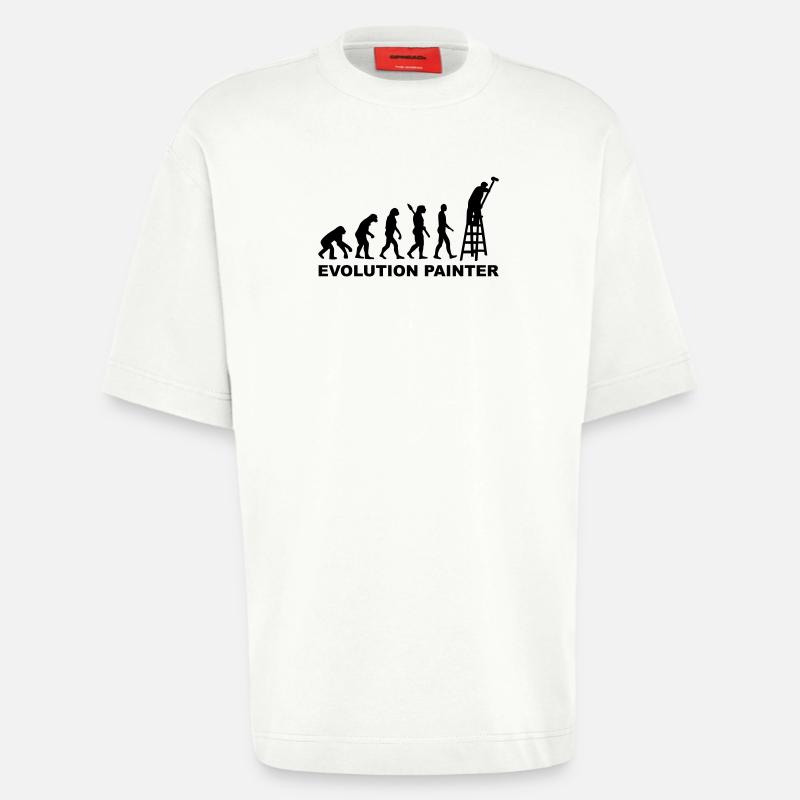 Evolution Painter - T-shirt bio épais oversize fabriqué en UE - OFF WHITE