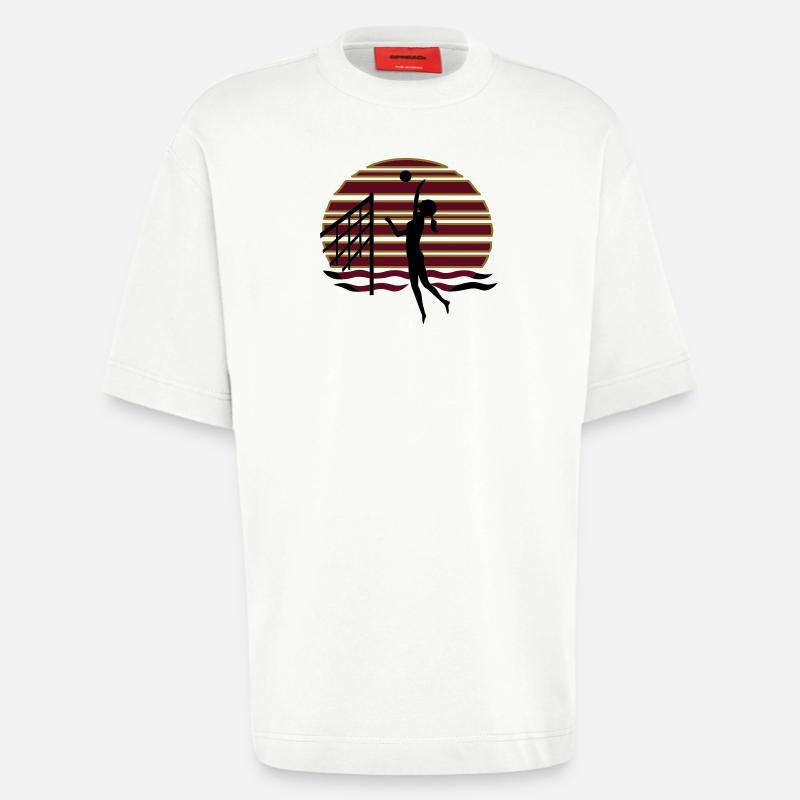 Beachvolley sunset - Heavyweight T-Shirt - made by SPREAD  - OFF WHITE