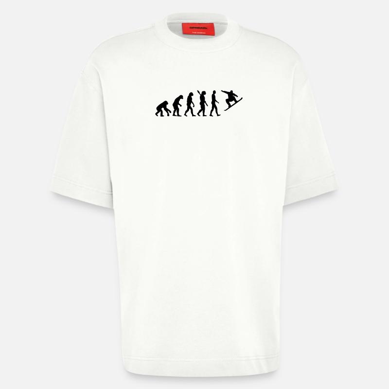 Évolution Snowboard - T-shirt bio épais oversize fabriqué en UE - OFF WHITE