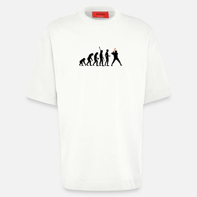 evolution_baseball_2c - T-shirt bio épais oversize fabriqué en UE - OFF WHITE