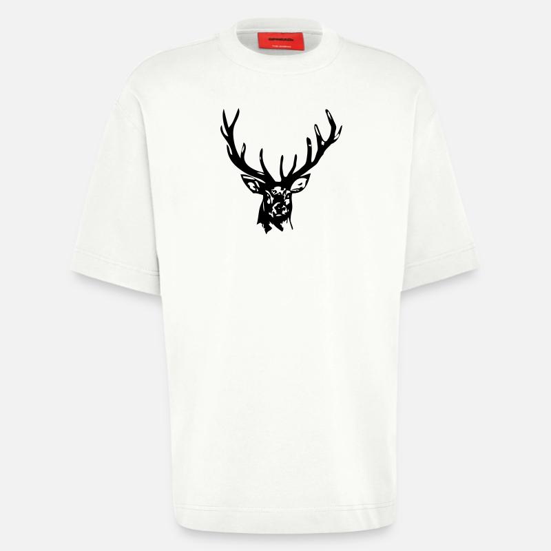 Hirsch - Deer - Heavyweight T-Shirt - made by SPREAD  - OFF WHITE