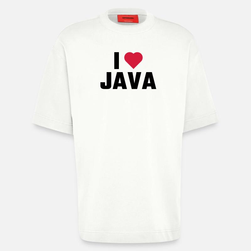 J'aime java - T-shirt bio épais oversize fabriqué en UE - OFF WHITE
