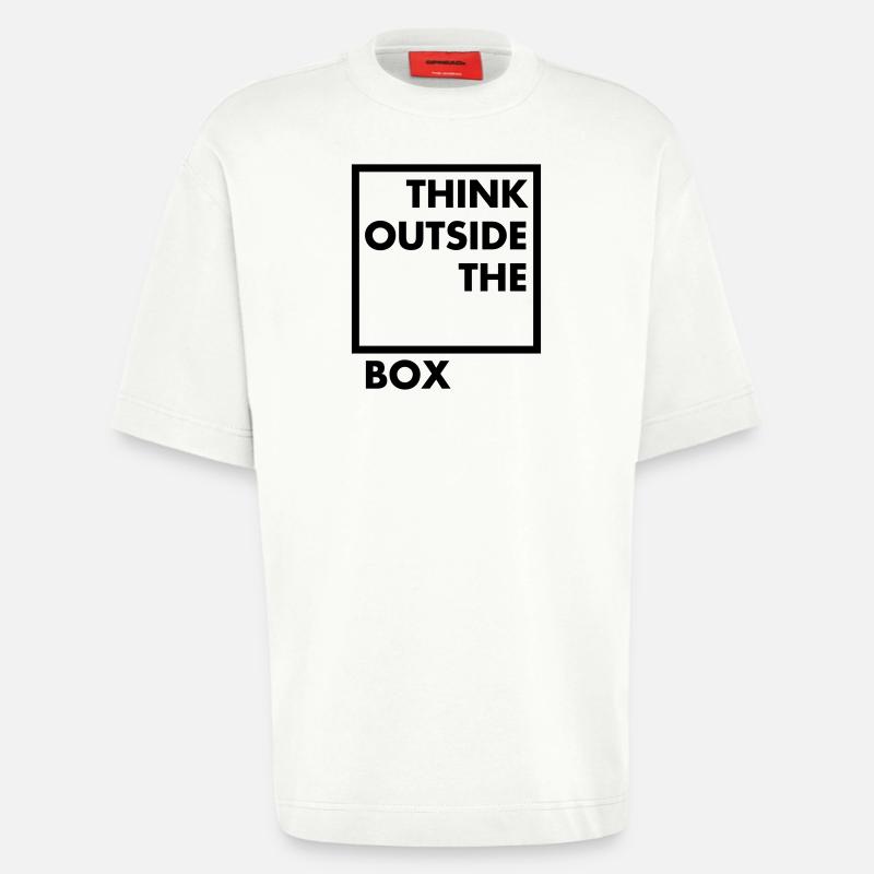 Think outside the box - Heavyweight T-Shirt - made by SPREAD  - OFF WHITE