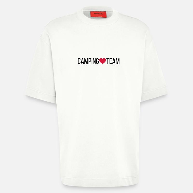 Camping Team Herz - Heavyweight T-Shirt - made by SPREAD  - OFF WHITE