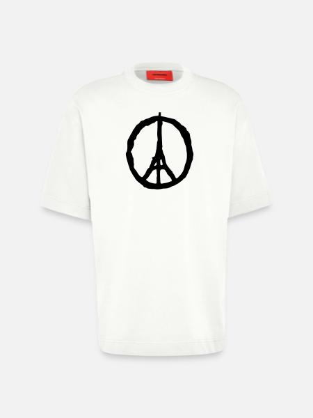 peace paris - Heavyweight T-Shirt - made by SPREAD - OFF WHITE
