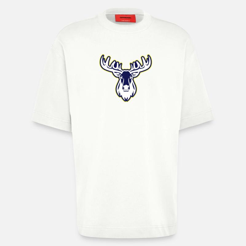 Elch Kopf - Heavyweight T-Shirt - made by SPREAD  - OFF WHITE