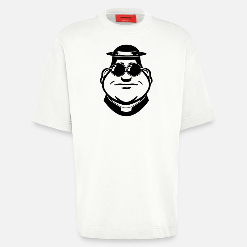 Lunettes de soleil visage pasteur - T-shirt bio épais oversize fabriqué en UE - OFF WHITE