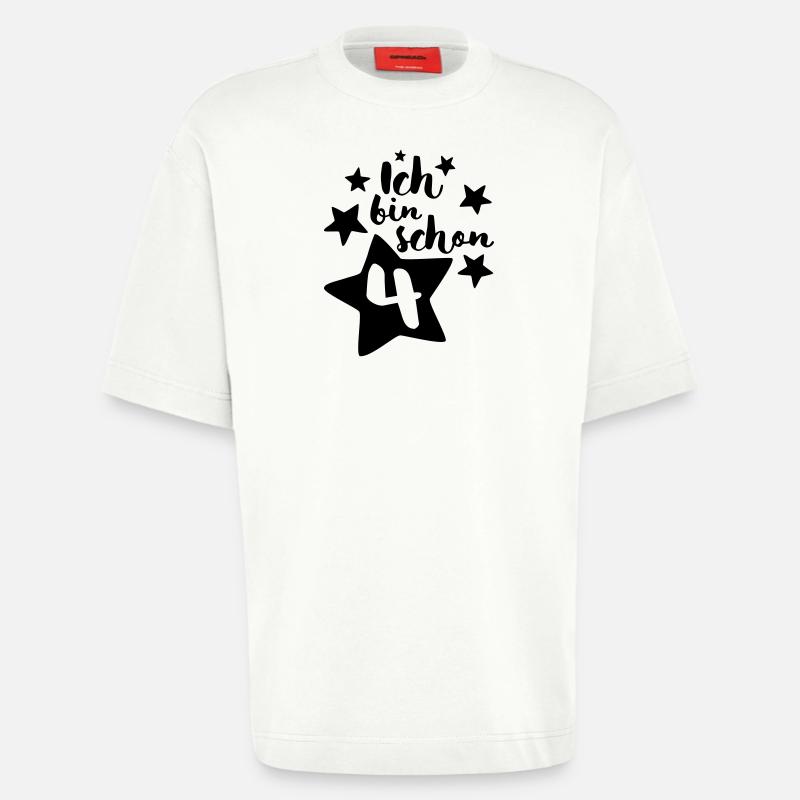 Ich bin schon Vier! - Heavyweight T-Shirt - made by SPREAD  - OFF WHITE