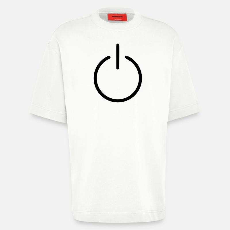 power button - Heavyweight T-Shirt - made by SPREAD  - OFF WHITE