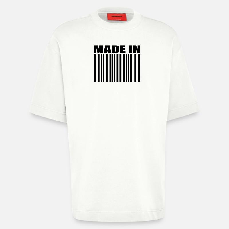 Bar Code - Heavyweight T-Shirt - made by SPREAD  - OFF WHITE