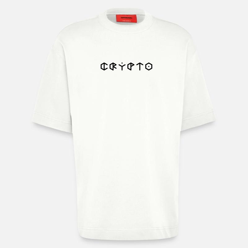 Crypto Crypto Monnaie - T-shirt bio épais oversize fabriqué en UE - OFF WHITE