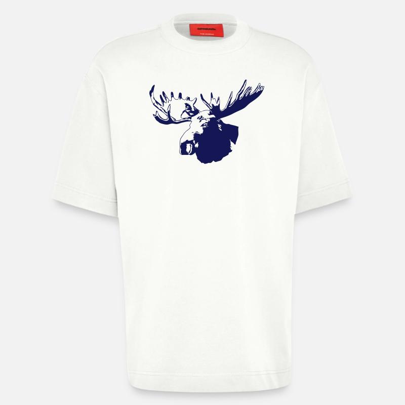 elch - elk - moose - jagd - jäger - Heavyweight T-Shirt - made by SPREAD  - OFF WHITE