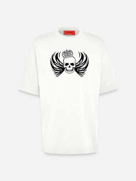 skull king - Heavyweight T-Shirt - made by SPREAD - OFF WHITE