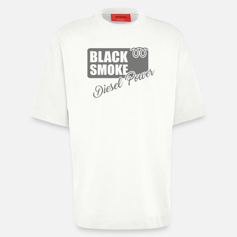 black smoke black - Heavyweight T-Shirt - made by SPREAD  - OFF WHITE