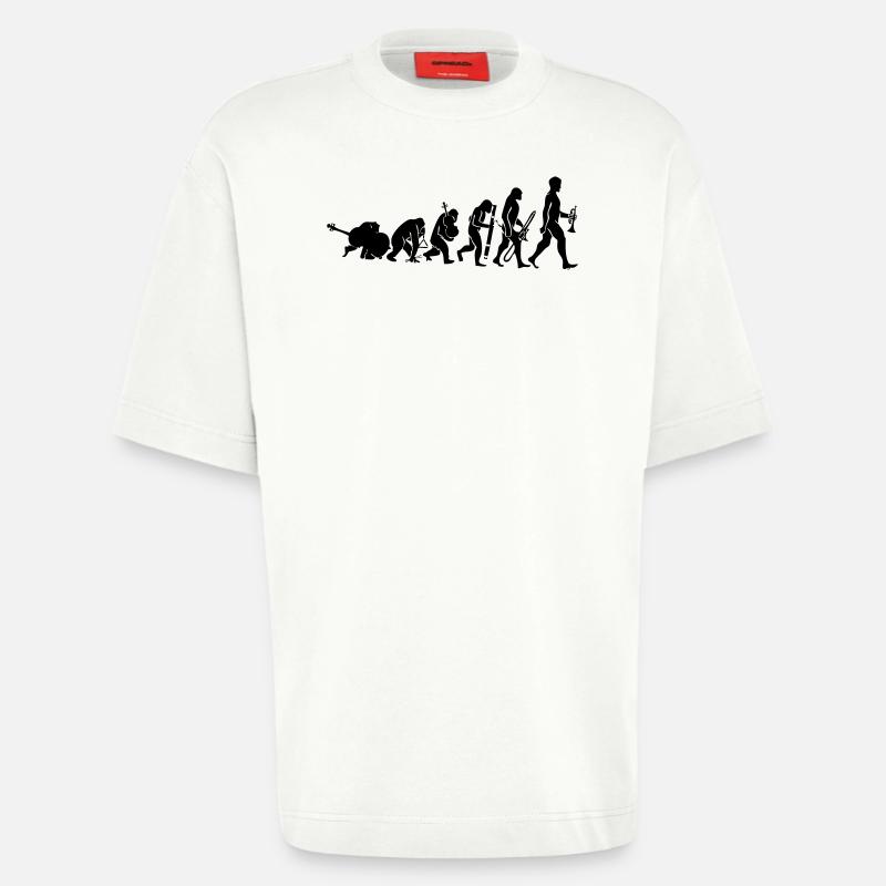 Evolution mit Musik - Heavyweight T-Shirt - made by SPREAD  - OFF WHITE