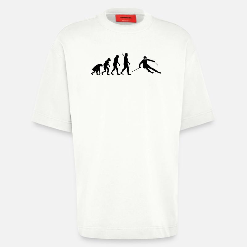 Evolution Alpine Ski - Heavyweight T-Shirt - made by SPREAD  - OFF WHITE