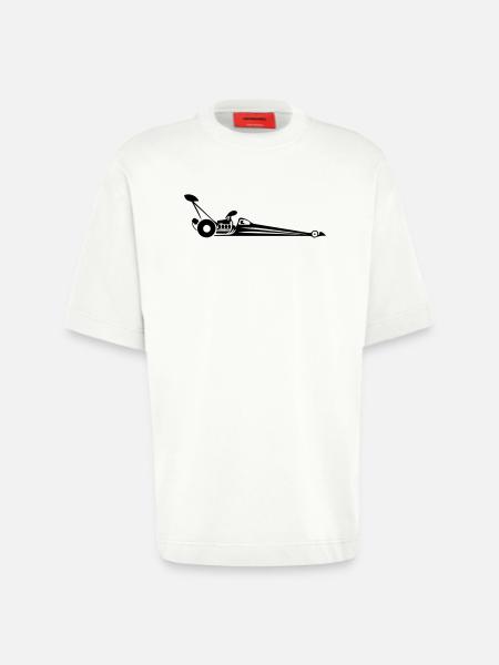Race Dragster - Heavyweight T-Shirt - made by SPREAD  - OFF WHITE