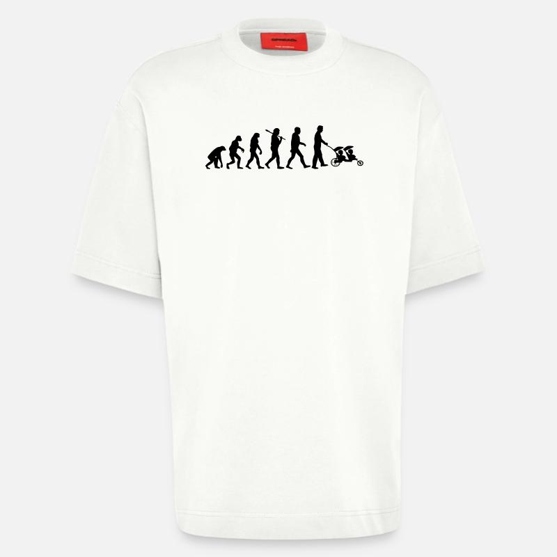 evolution daddy jumeaux - T-shirt bio épais oversize fabriqué en UE - OFF WHITE