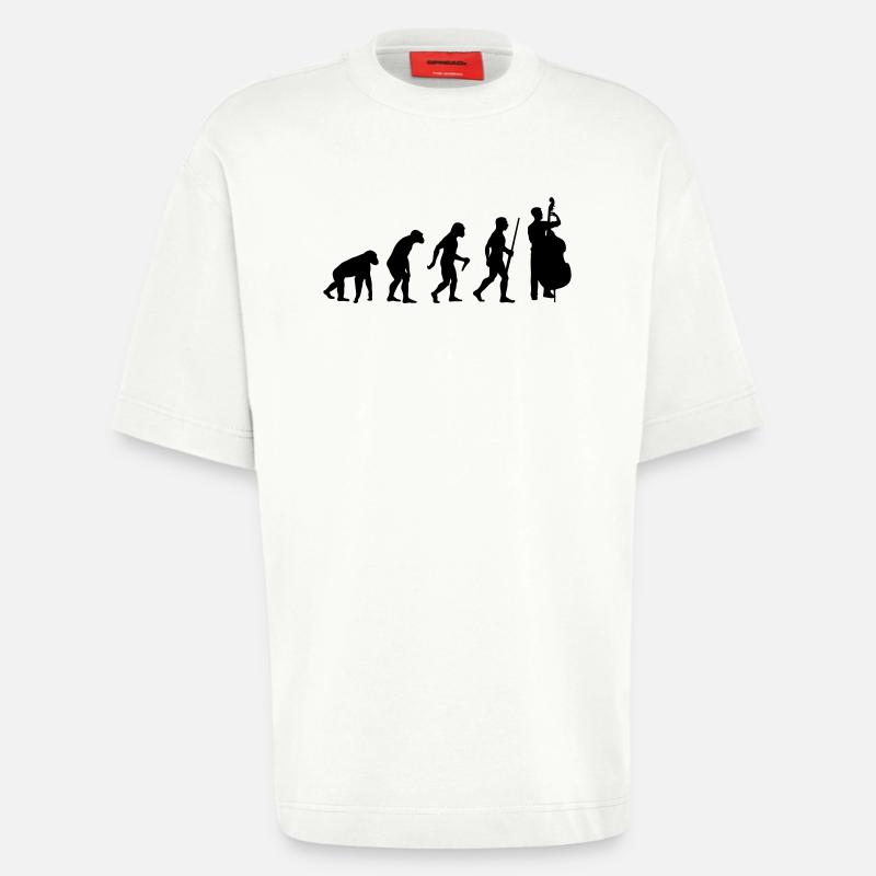 Évolution de la contrebasse - T-shirt bio épais oversize fabriqué en UE - OFF WHITE