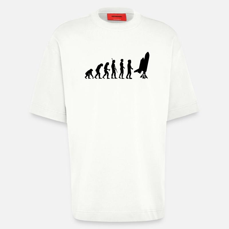 evolution_astronaut_g1 - Heavyweight T-Shirt - made by SPREAD  - OFF WHITE
