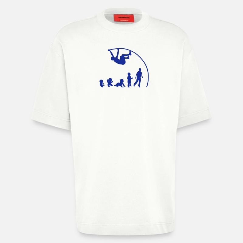Evolution pole vault perch - Heavyweight T-Shirt - made by SPREAD  - OFF WHITE