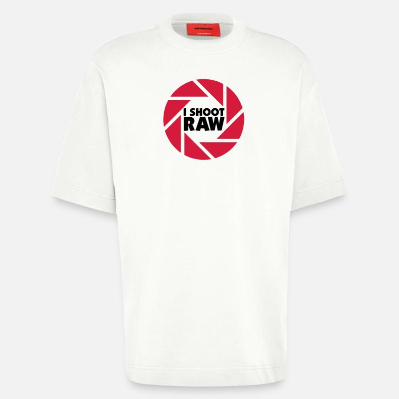 I shoot RAW - schwarz - Heavyweight T-Shirt - made by SPREAD  - OFF WHITE