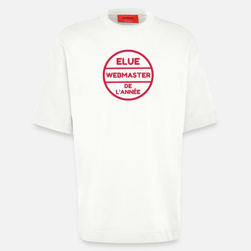 Webmaster Internet Web Geek Website - T-shirt bio épais oversize fabriqué en UE - OFF WHITE