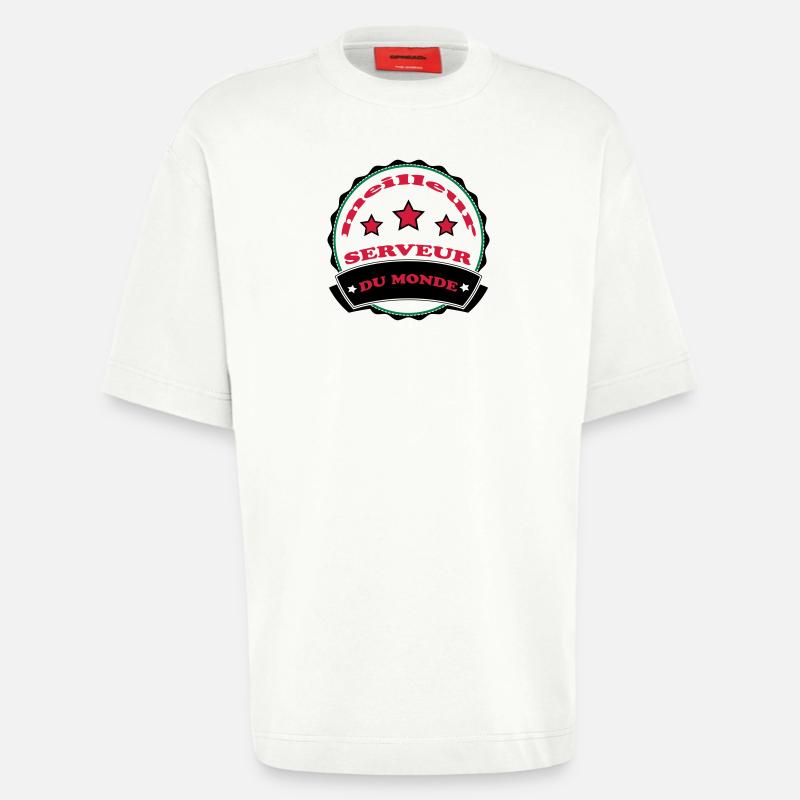 Meilleur SERVEUR du monde - T-shirt bio épais oversize fabriqué en UE - OFF WHITE