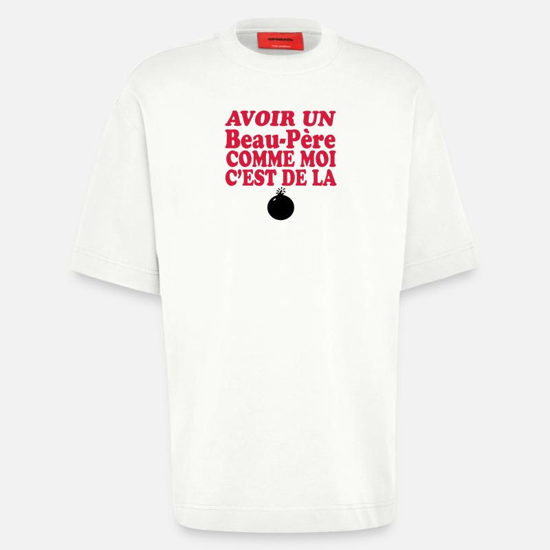 Schwiegervater DER BOMBE - Heavyweight T-Shirt - made by SPREAD  - OFF WHITE