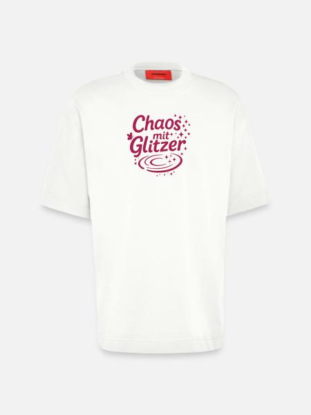 "Chaos mit Glitzer" - Heavyweight T-Shirt - made by SPREAD  - OFF WHITE