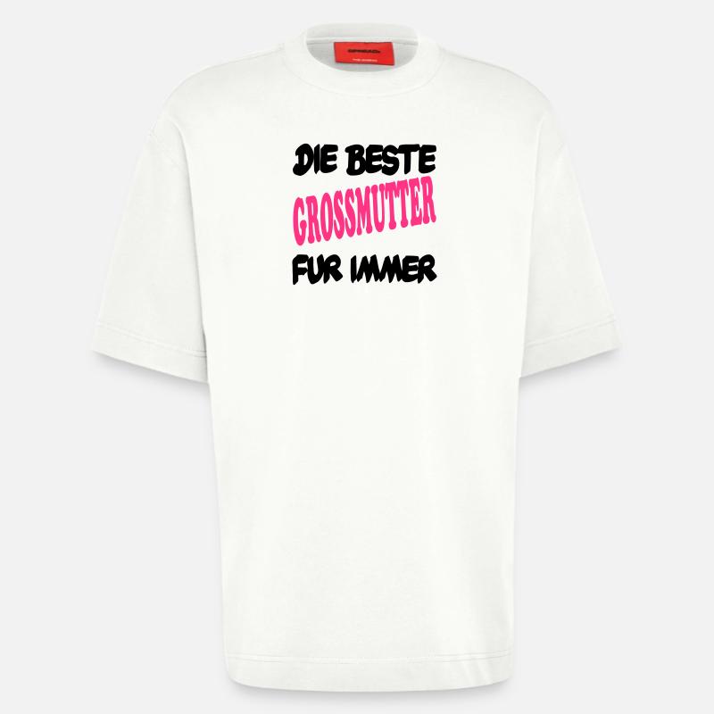 DIE BESTE GROSSMUTTER FUR IMMER - T-shirt bio épais oversize fabriqué en UE - OFF WHITE