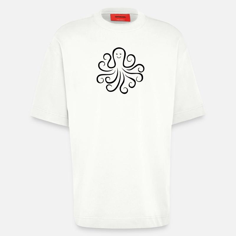 krake 01 - Heavyweight T-Shirt - made by SPREAD  - OFF WHITE