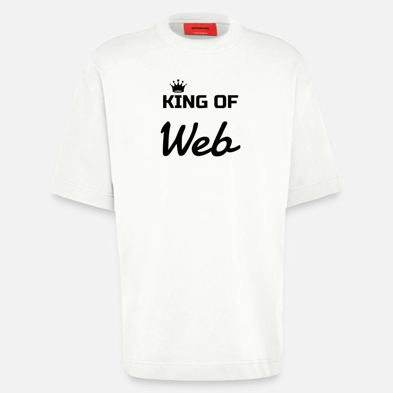 Webmaster Internet Web Geek Website - T-shirt bio épais oversize fabriqué en UE - OFF WHITE