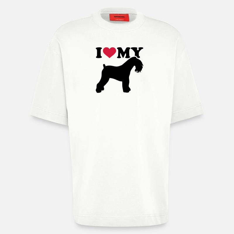 Kerry Blue Terrier - T-shirt bio épais oversize fabriqué en UE - OFF WHITE
