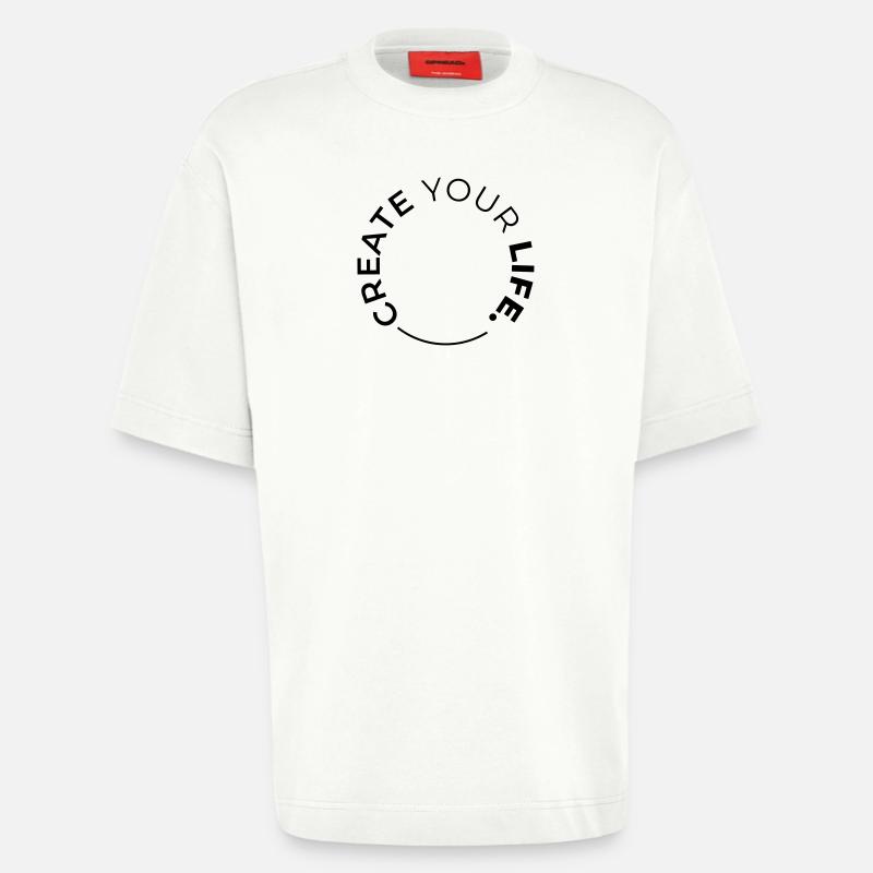CREATE YOUR LIFE - Heavyweight T-Shirt - made by SPREAD  - OFF WHITE