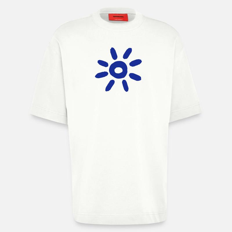 Blaue Sonne - Heavyweight T-Shirt - made by SPREAD  - OFF WHITE
