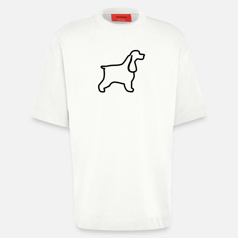 Plan cocker anglais - T-shirt bio épais oversize fabriqué en UE - OFF WHITE
