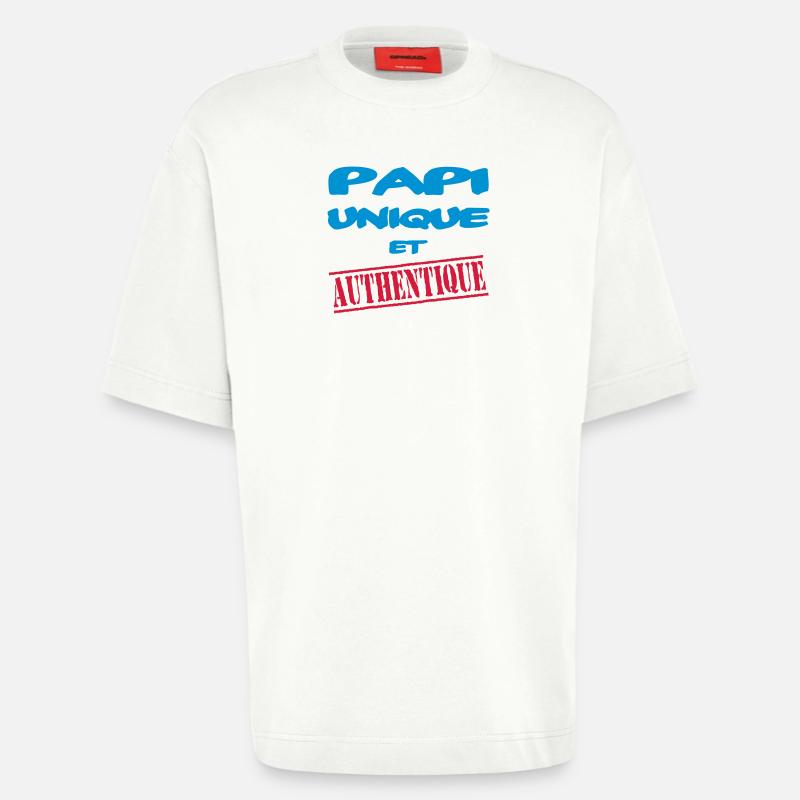 PAPI UNIQUE ET AUTHENTIQUE - T-shirt bio épais oversize fabriqué en UE - OFF WHITE
