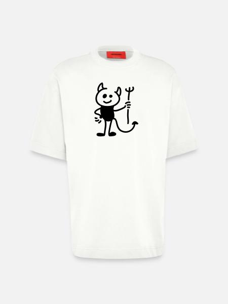 Little Devil - Line - Heavyweight T-Shirt - made by SPREAD  - OFF WHITE