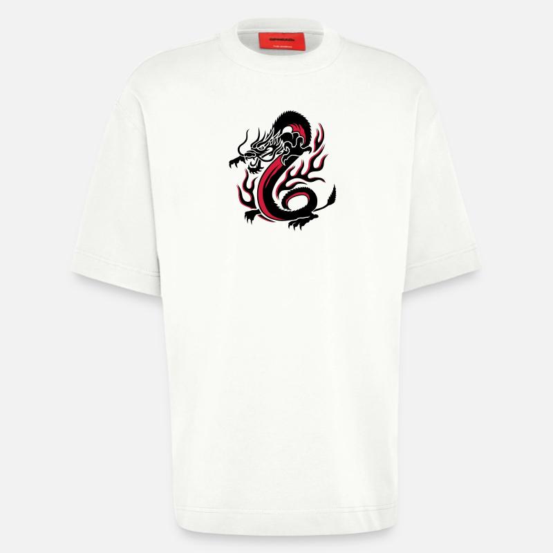 Drache - Heavyweight T-Shirt - made by SPREAD  - OFF WHITE