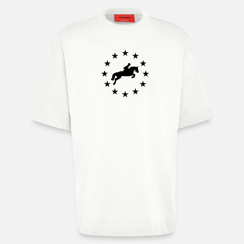 Springen Pferd & Sternen - Heavyweight T-Shirt - made by SPREAD  - OFF WHITE