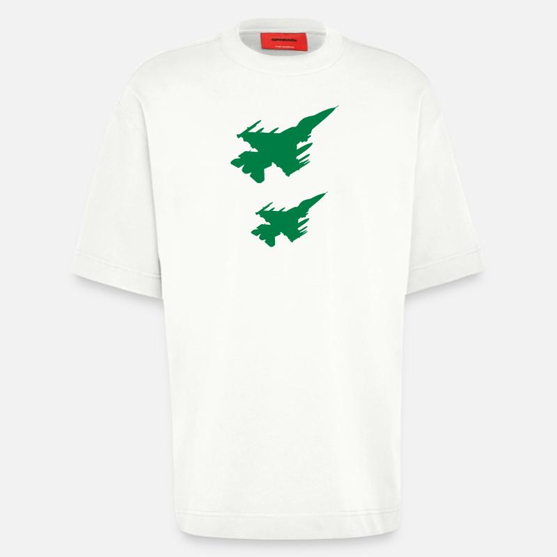 Jets de combat - T-shirt bio épais oversize fabriqué en UE - OFF WHITE