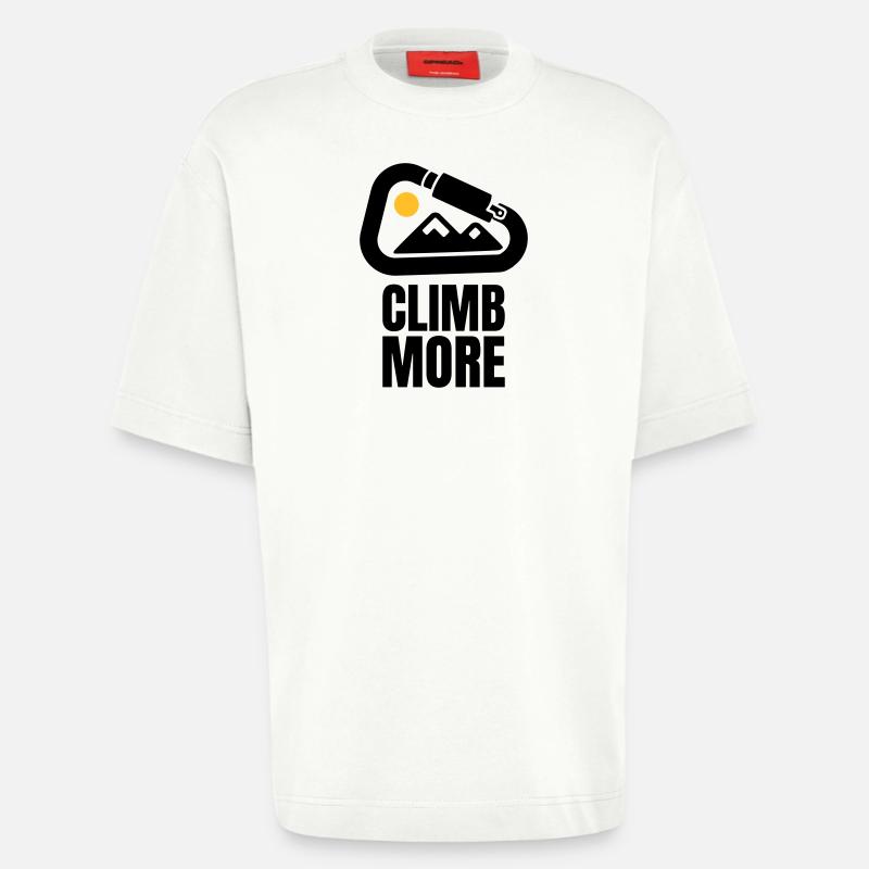 Grimpez plus - Cadeau de grimpeur - T-shirt bio épais oversize fabriqué en UE - OFF WHITE
