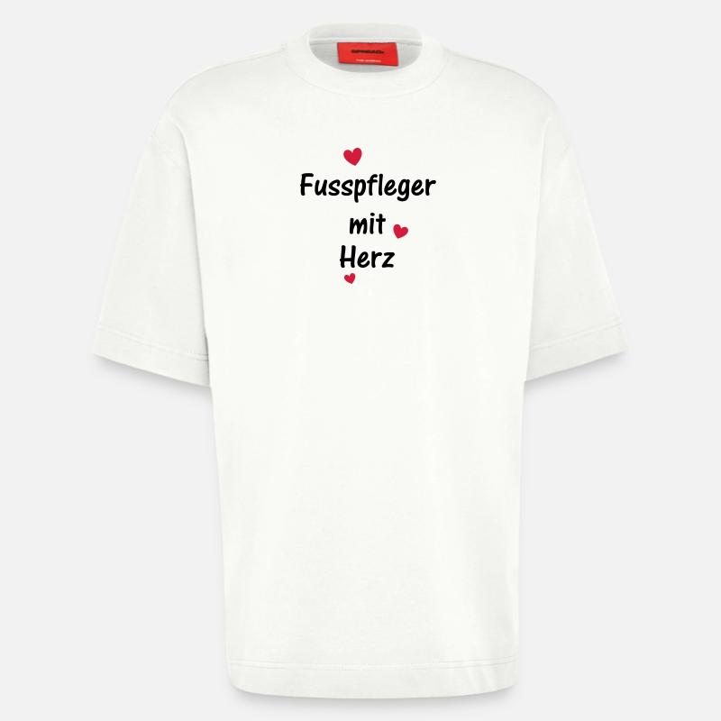 Fusspfleger mit Herz - Heavyweight T-Shirt - made by SPREAD  - OFF WHITE