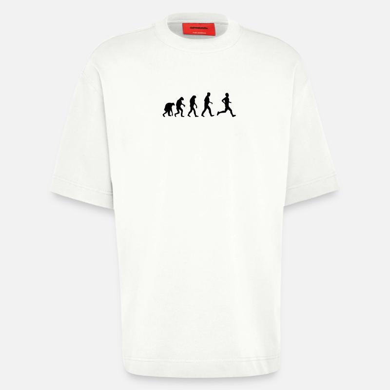 running evolution - T-shirt bio épais oversize fabriqué en UE - OFF WHITE