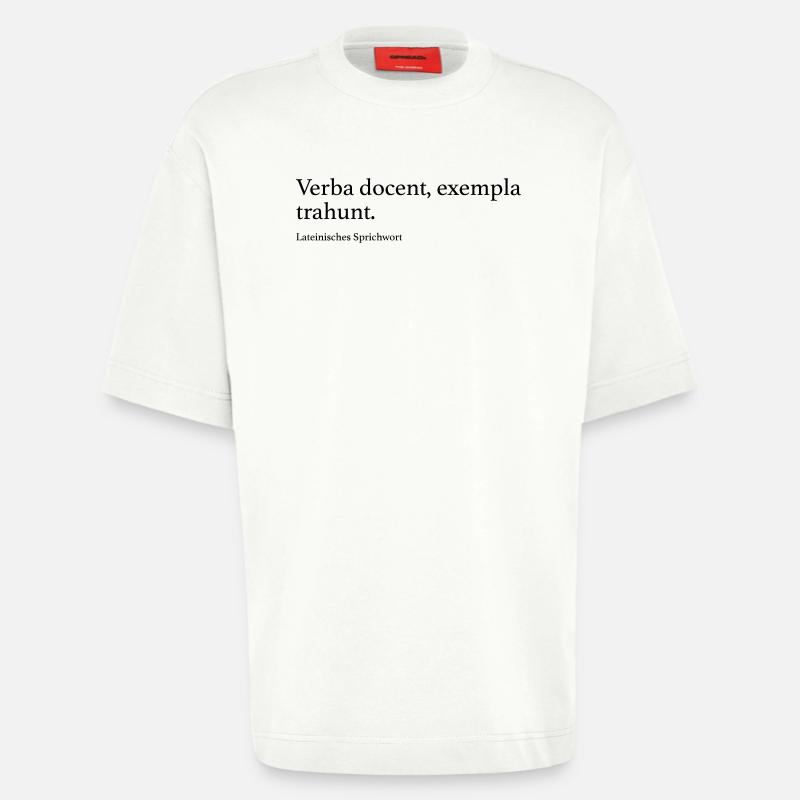 Verba docent, exempla trahunt. - Heavyweight T-Shirt - made by SPREAD - OFF WHITE