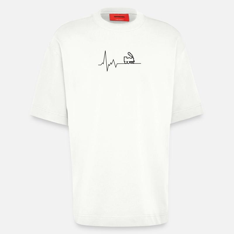 Chemin de fer Heartbeat - T-shirt bio épais oversize fabriqué en UE - OFF WHITE