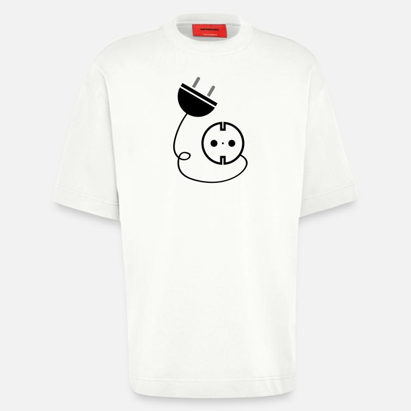Steckdose Strom Icon Elektriker - Heavyweight T-Shirt - made by SPREAD  - OFF WHITE