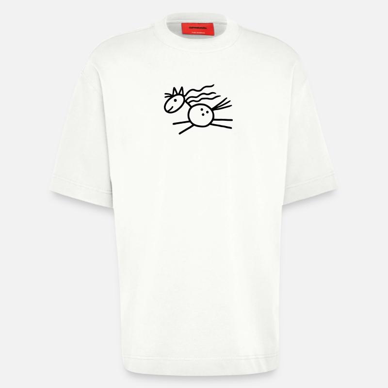 Pferd springt - Heavyweight T-Shirt - made by SPREAD  - OFF WHITE