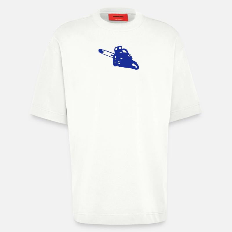 tronconneuse2 - T-shirt bio épais oversize fabriqué en UE - OFF WHITE